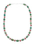 Kingman Turquoise and Oyster Shell Sterling Silver Bead Necklace AX124710